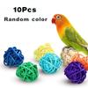 10 Piezas Juguete de Bola de Ratán para Pájaros Mascotas Juguetes para Masticar Loros para Periquitos Hámsteres Conejos Bola de Decoración Artesanal DIY Color Aleatorio