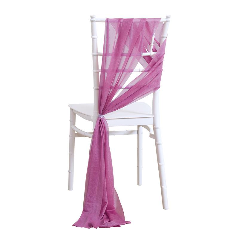 2pcs Chiffon Chair Sashes Wedding Chair Decoration 20x250cm for Wedding Aisle Party Banquet Event Baby Shower