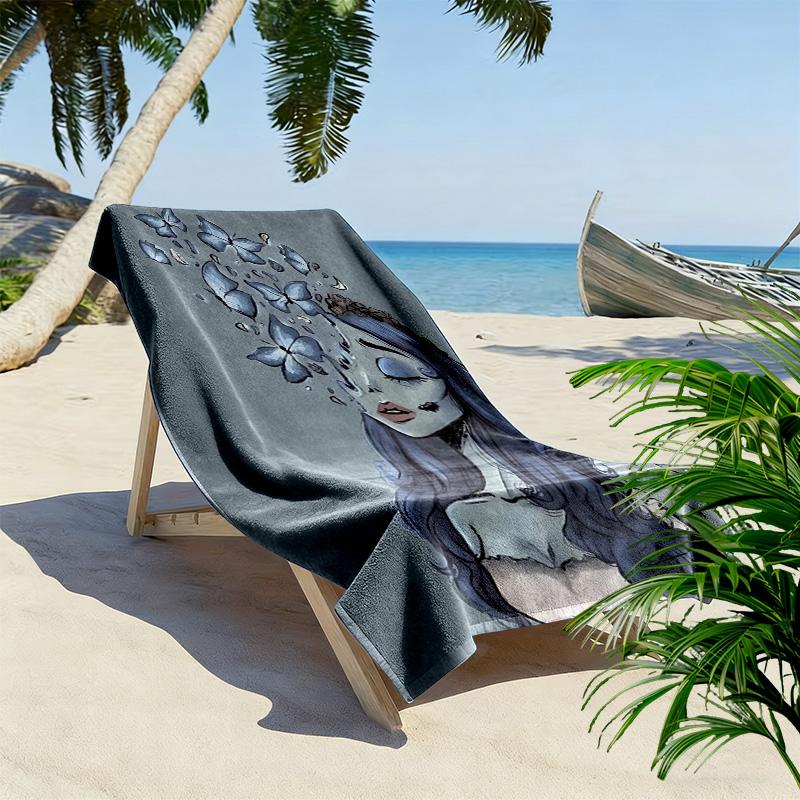 Leichenbraut Aufdruck Strandtuch, Großes Weiches Schnelltrocknendes Handtuch für Strand Camping Schwimmen