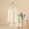 Two Piece Set Of Camisole Pajamas For Comfortable, Breathable, And Loose Fitting Home Wear