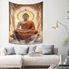Lotus Position Buddha Meditation Wall Hanging Tapestry  Zen Decorative Art