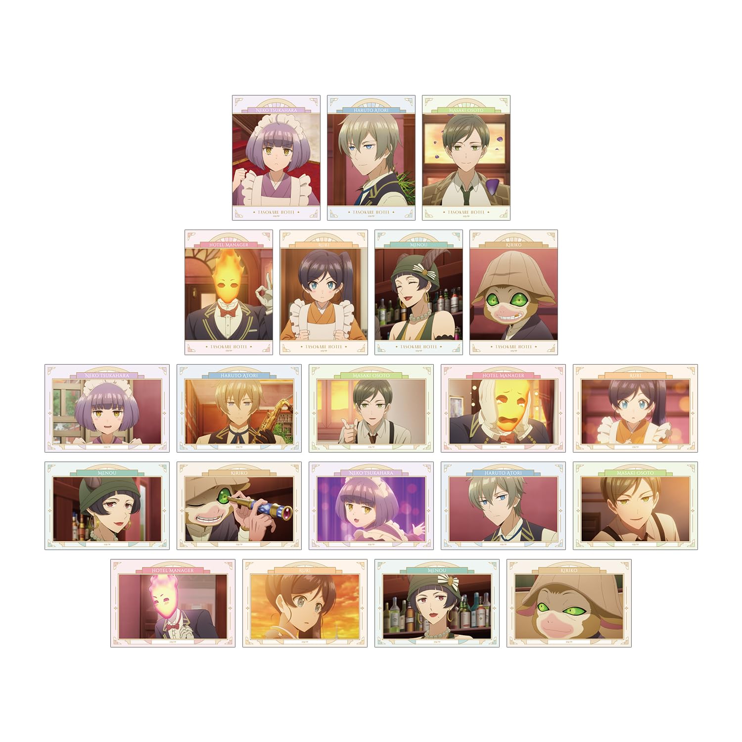 ТВ-аниме «Отель Тасокарэ» Набор бромидов со сценами из аниме, 21 шт.