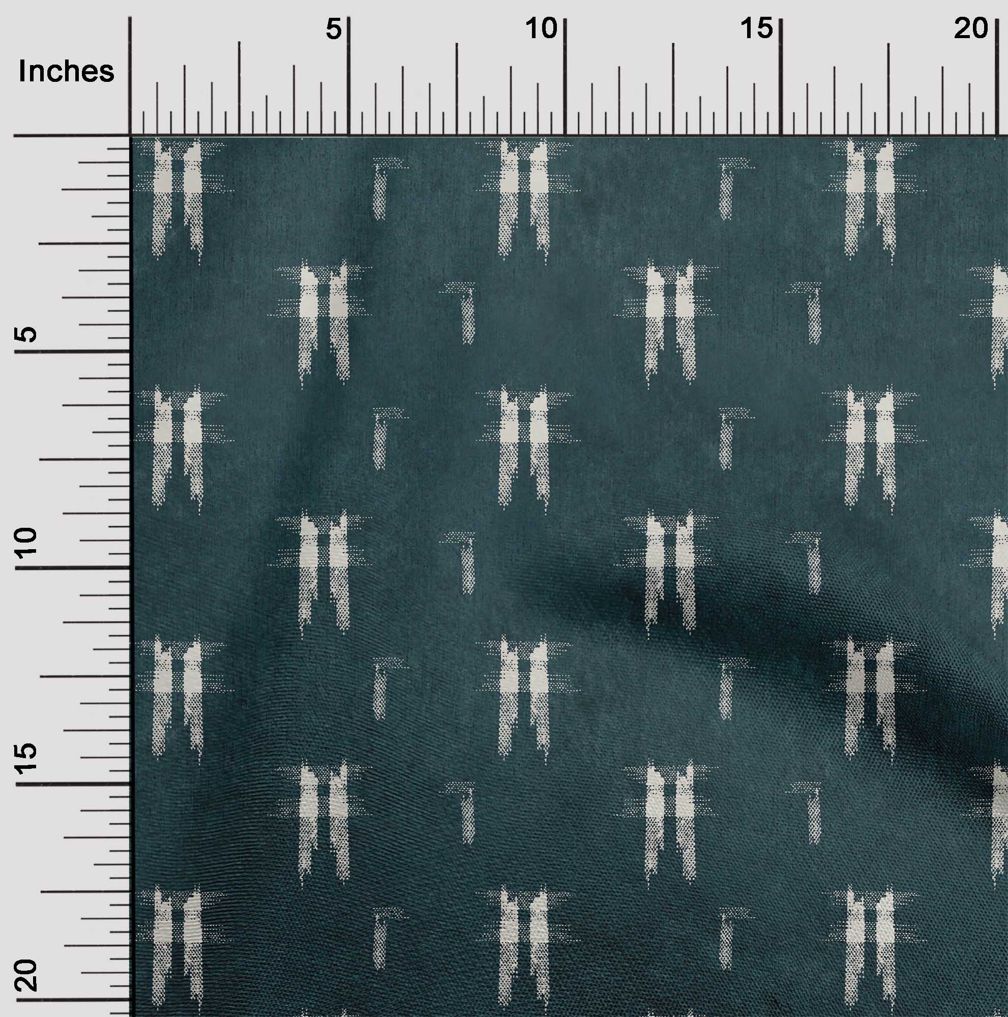 

oneOone Бавовняна гнучка тканина Ikat Style Kasuri Decor Fabric Printed BTY 40 дюймів 42 Inch - Viscose Chiffon синій