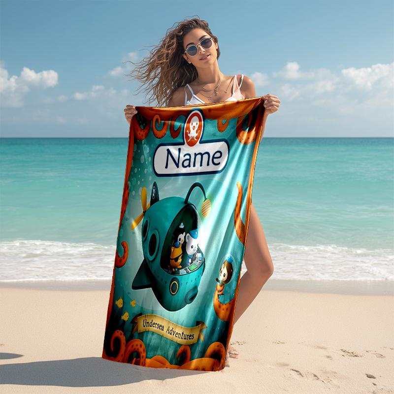 Personalized customized proof beach towel with Octonauts pattern - soft, absorbent,quick-drying,perfect swimming,camping&bathing