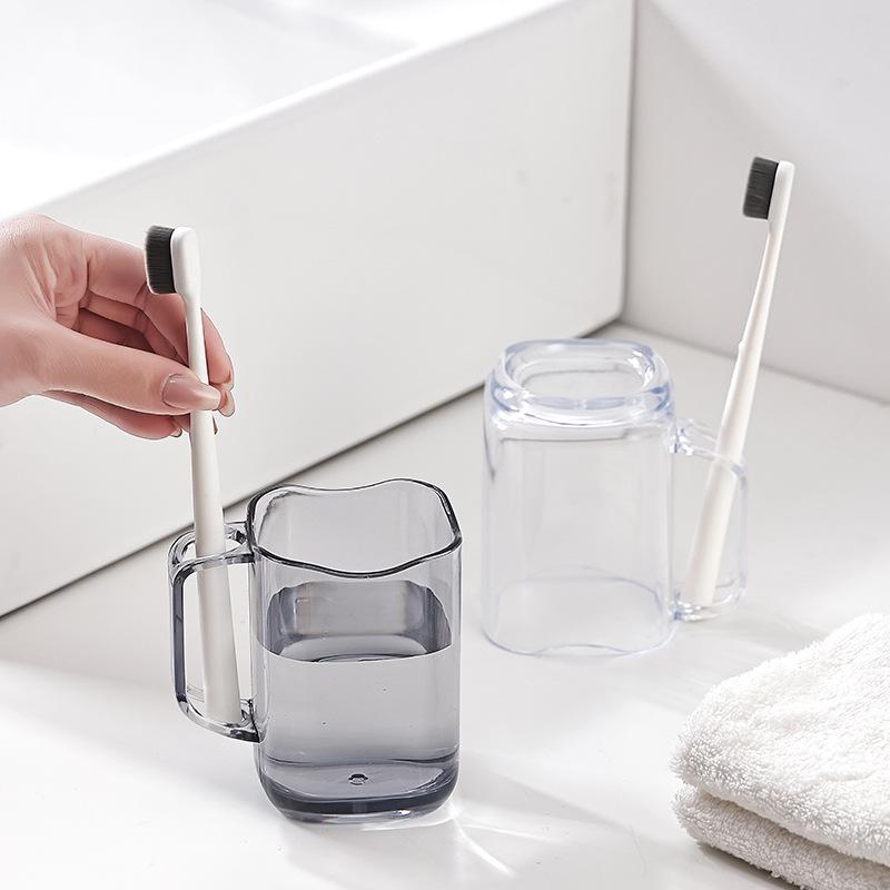 Nordisches minimalistisches Luxus transparentes multifunktionales Mundspül- und Zahnbürstenbecher-Set
