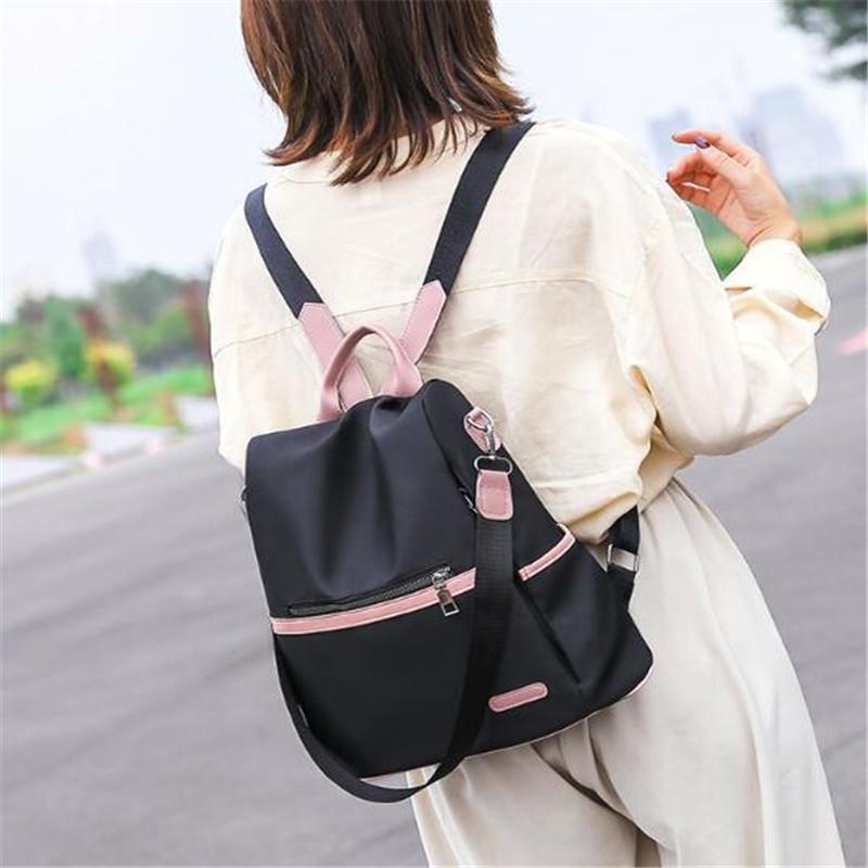 2025 Casual Oxford Backpack Women Black Waterproof Nylon School Bags for Teenage Girls High Quality Fashion Travel Tote Packbag