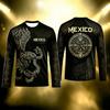 Mexico Eagle 3D Print Long Sleeve T-Shirt, Breathable Football Sports Casual Tops for Men Women