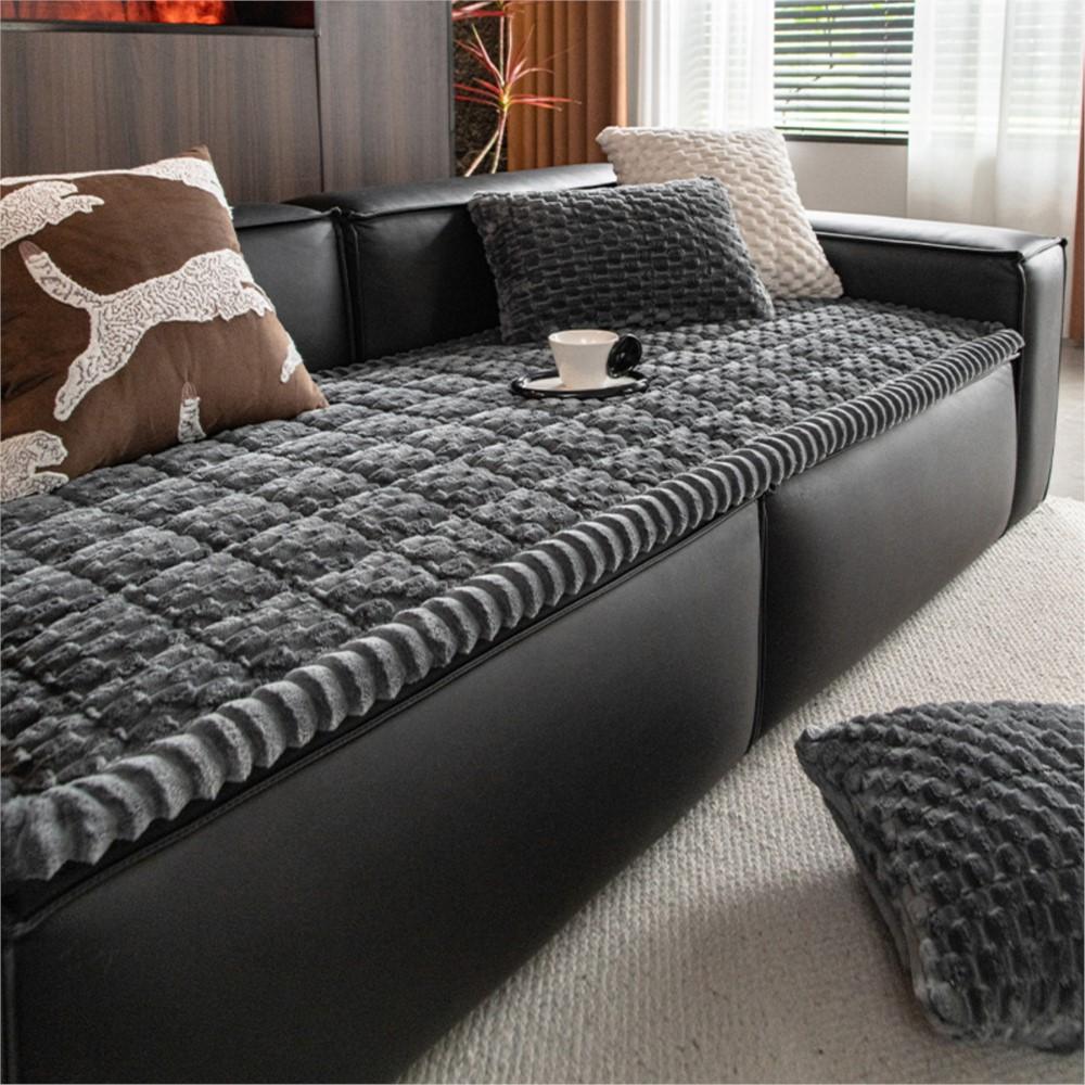 Winter Flannel Sofa Cushion Thickened Non-Slip Seat Pad Minimalist Modern Style Sofa Cover & Throw Living Room Sofa Types