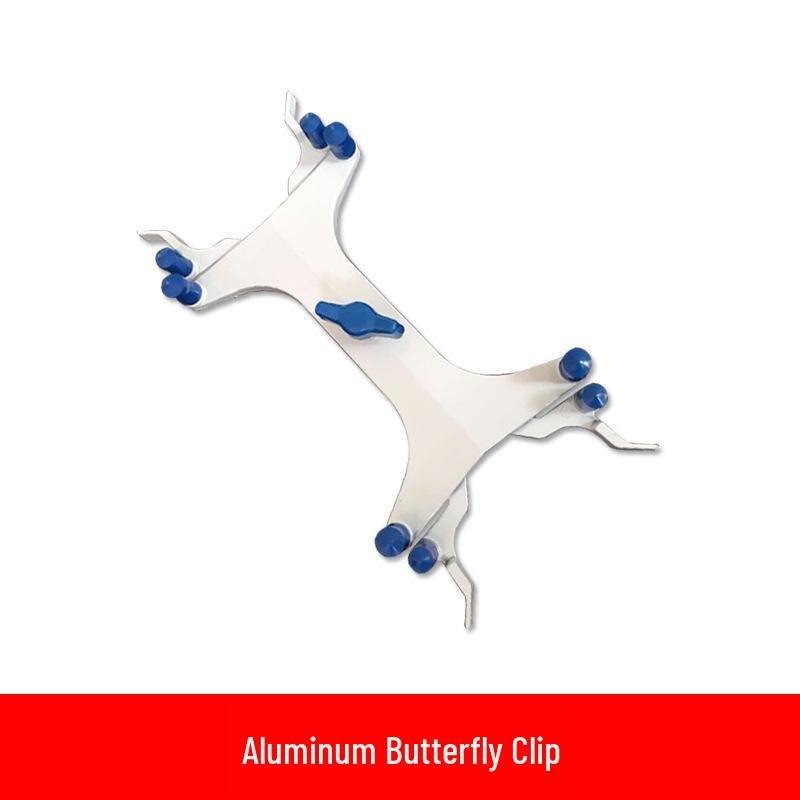 Laboratory Iron Stand Set with Plastic & Metal Butterfly Clip, Square Base, Flask Clamp for Junior High School Chemistry