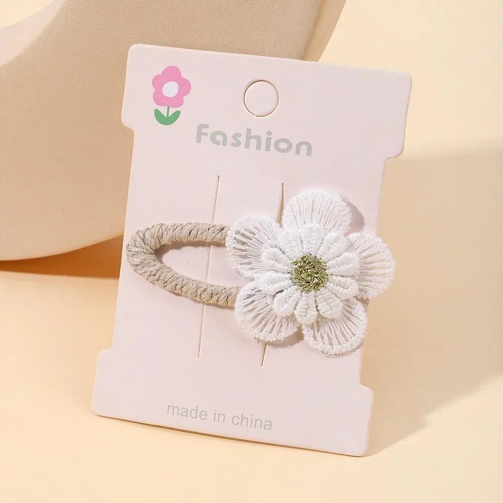 1/2/5 set Ins Daisy Flower Hair Clips Baby Girl Hairpins for Kids Lace White Barette Princess Hooks Infant Accessories Korean