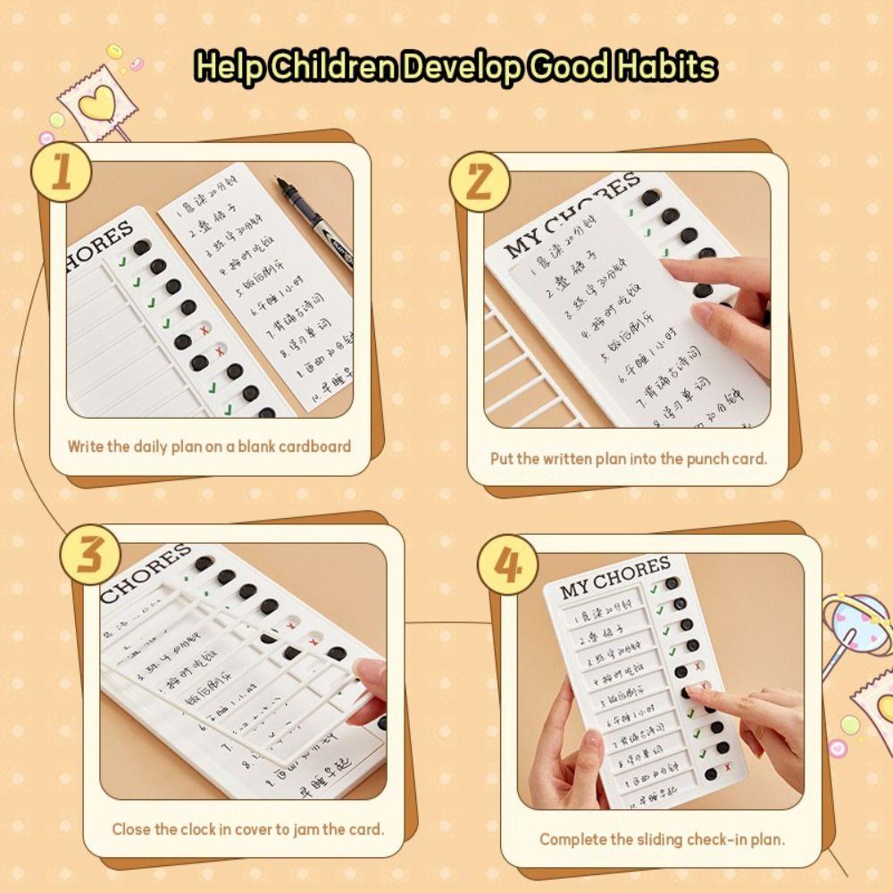 Detachable Daily Planner Memo Plastic Self-discipline Checklist Multi Purpose My Chores Checklist