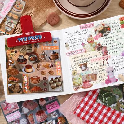 24/30pcs Cartoon Decorative Stickers Cute Flower Food Decals Party Favors Phone Case Decorations Journal Sticker
