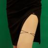 Sweet Cool Casual Rhinestone Beach Leg Chain Elastic Belt Imitation Pearl Sexy Leg Chain