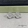 High-Version 18K Rose Gold Earrings: Four-Leaf Clover with White Mother-of-Pearl & Red Agate - Fashionable, Luxurious, INS Style.