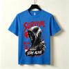 Survival Stay Alive Graphic Tshirt Skull Hood Biohazard Symbol Print Dark Grunge Gothic Streetwear Edgy Casual Urban Top