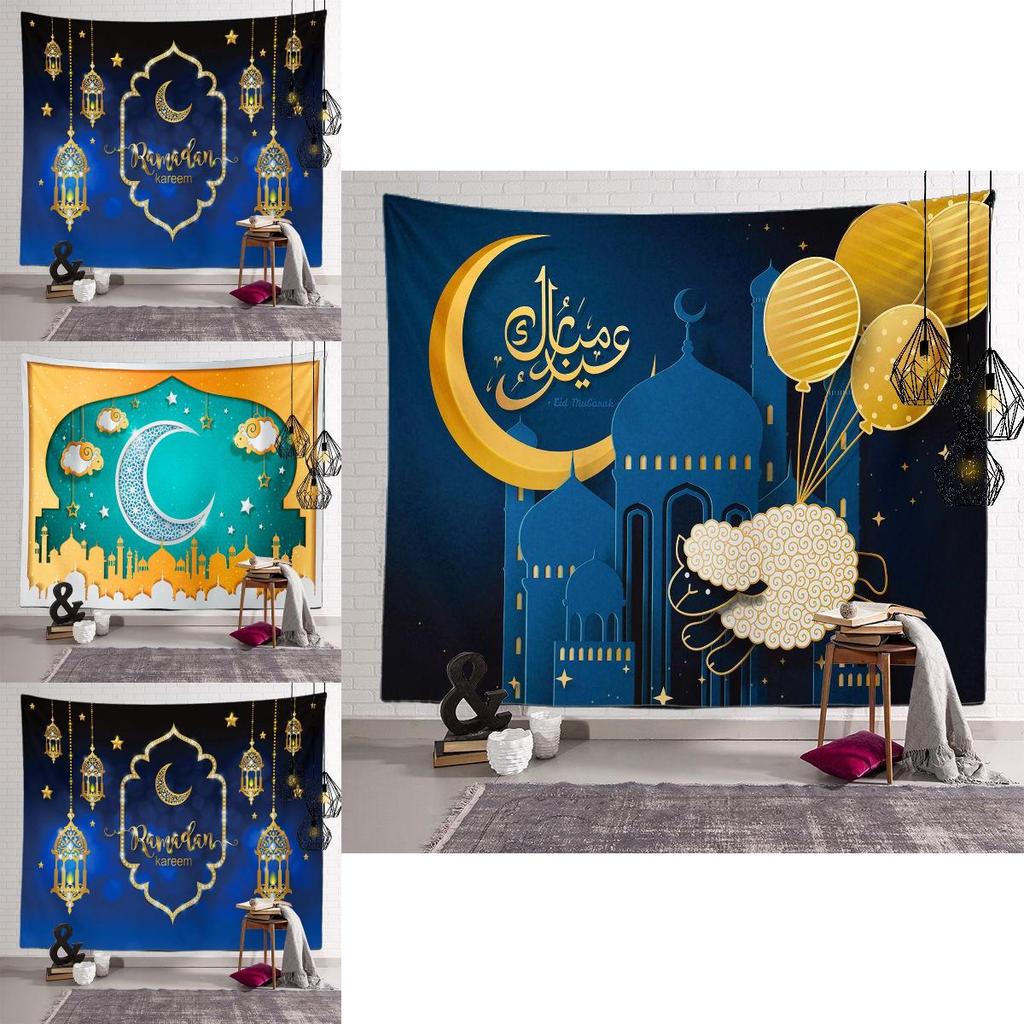 Stunning Eid Mubarak Tapestry Moon Star Wall Hanging Decor Ideal For Celebrating Ramadan