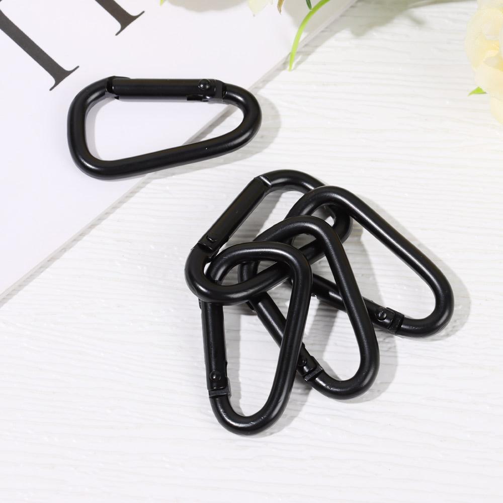 Quality Safety Equipment Black Climbing Button Alloy Carabiner Buckle Keychain Camping Hiking Hook