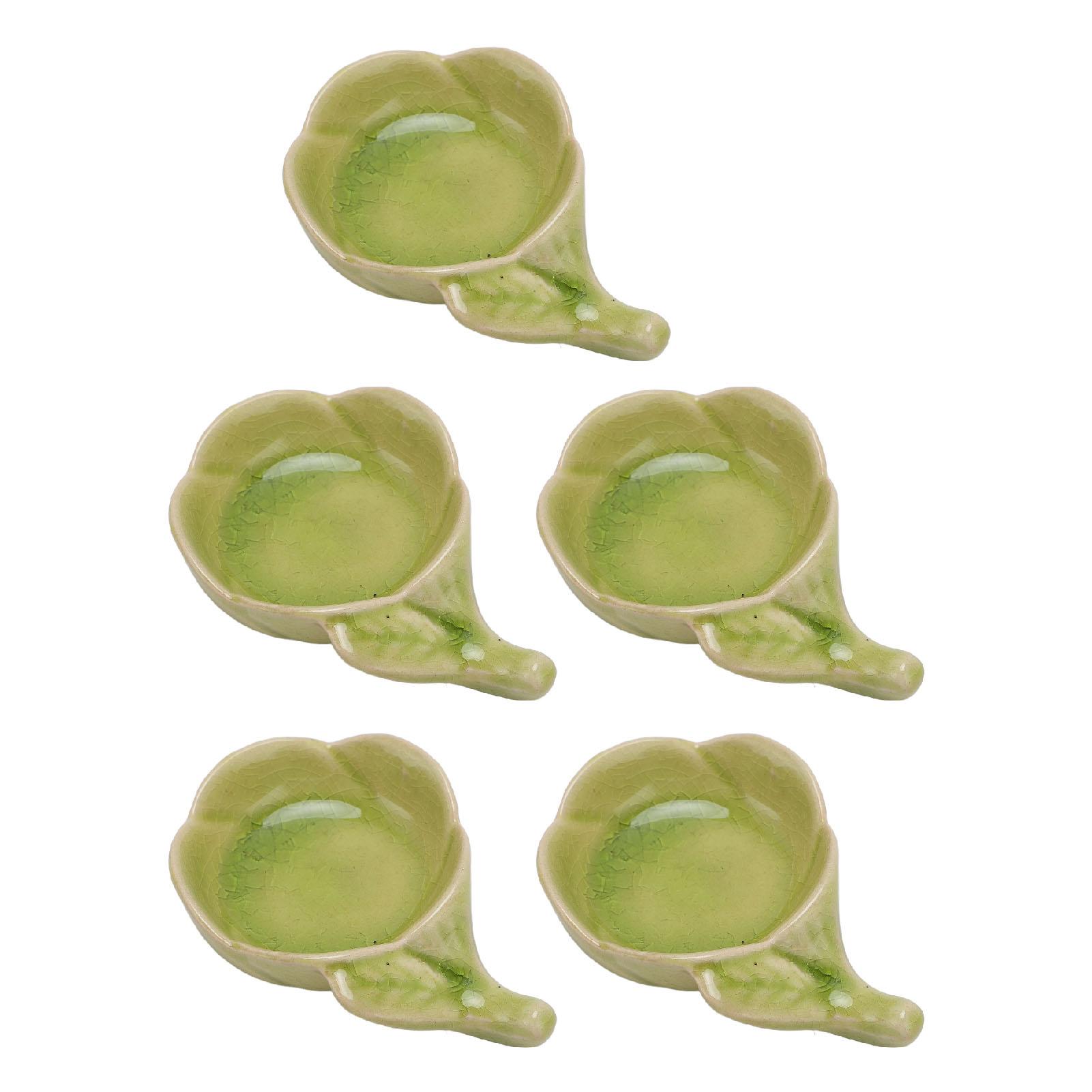 5 Pièces Bougeoir Porte-bougie chauffe-plat en Céramique Bol Motif Glace Fissurée Multifonctionnel Plat pour Huiles Essentielles Porte-encens Bol