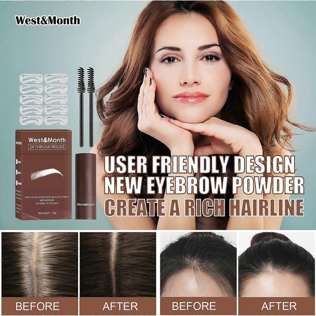 West&Month Stamp Eyebrow Powder Lazy Brow Stamp Set Long-Lasting, Waterproof, Sweat-Resistant, Smudge-Proof