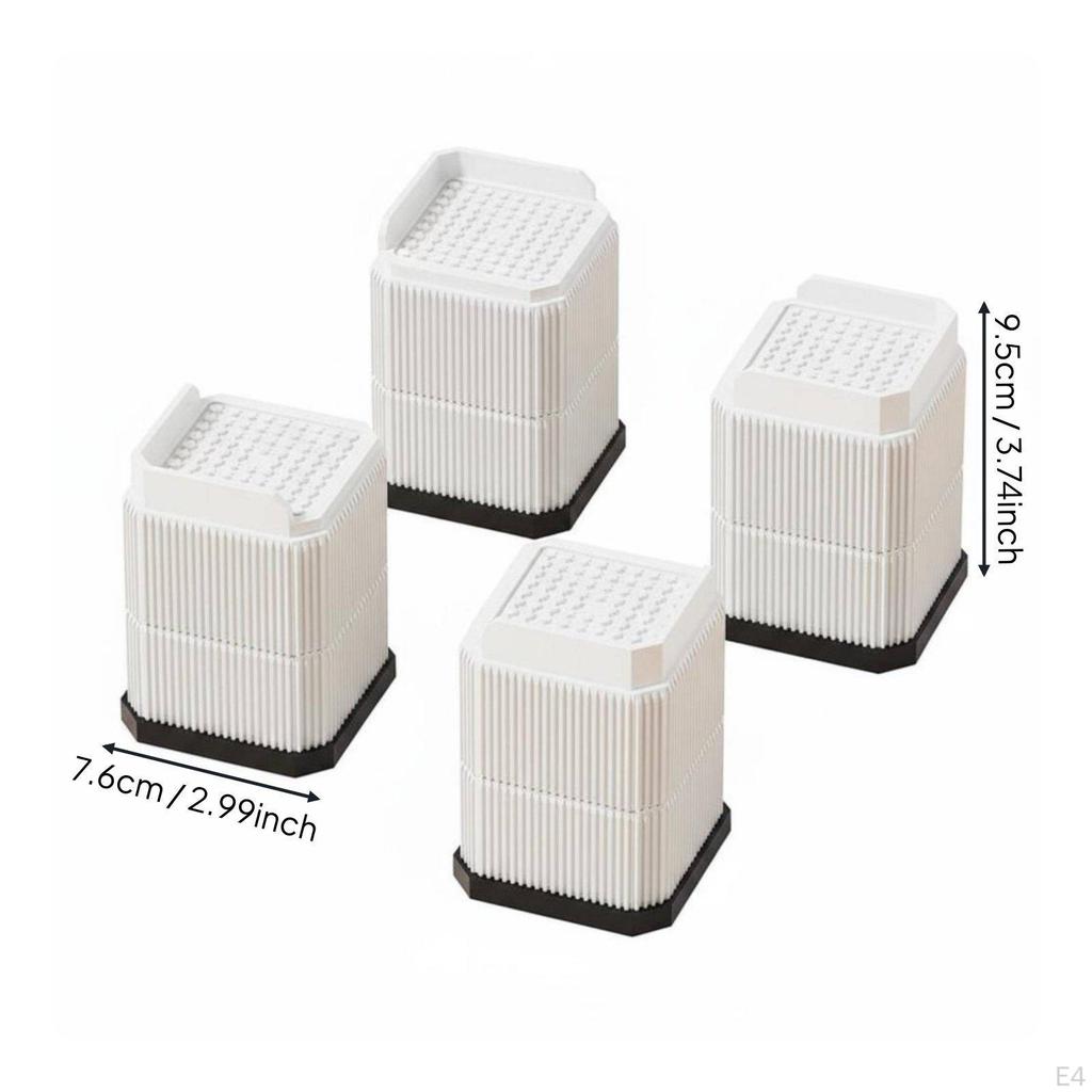 Stackable Furniture Riser Water Resistant Sofa Leg Elevator Shock Absorbing AntiSlip Bed 2.6CM