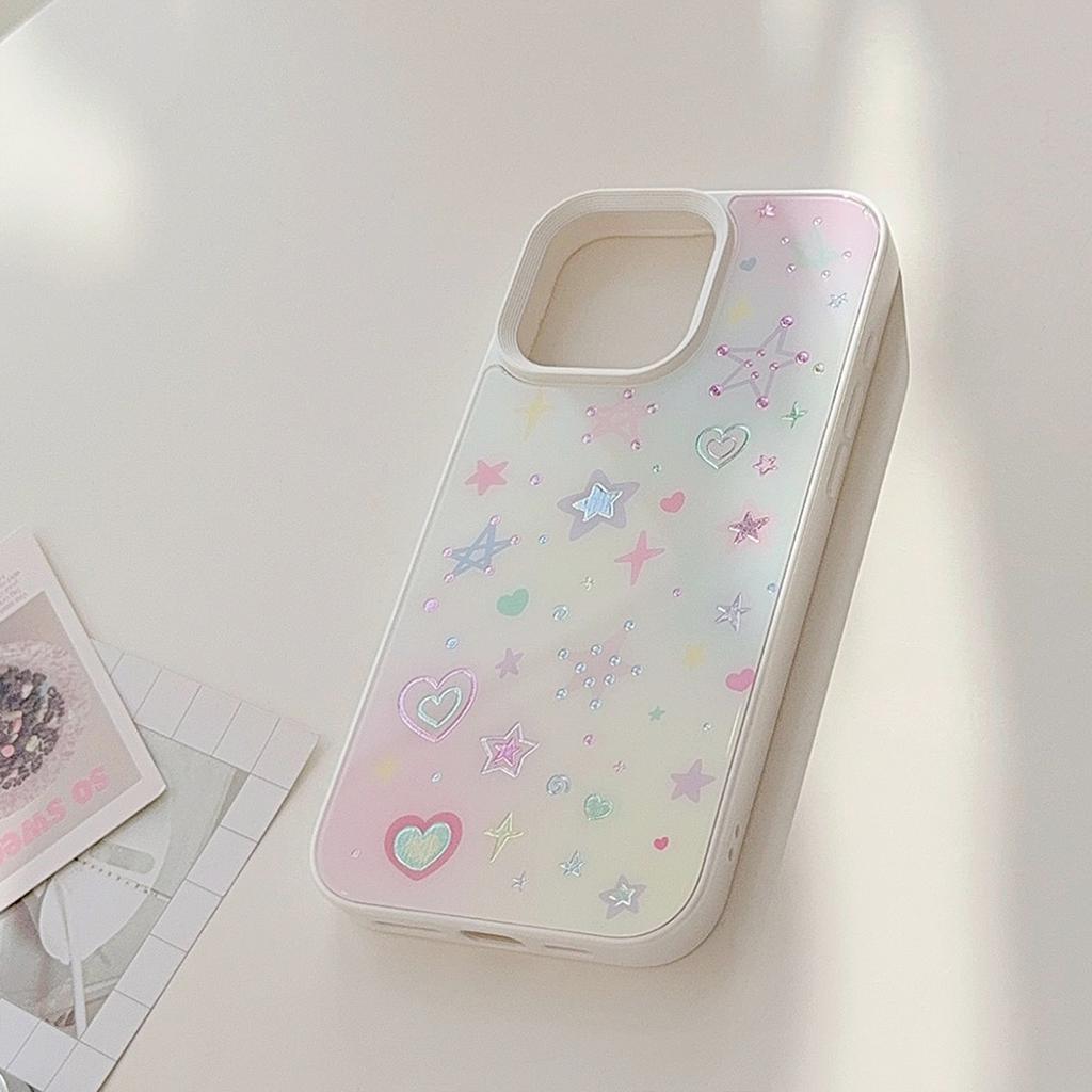 Gilded Star IPhone 16 Mobile Case Apple 15 Small Fresh 11 Applicable To 16pro Max Sweet 14 Glass