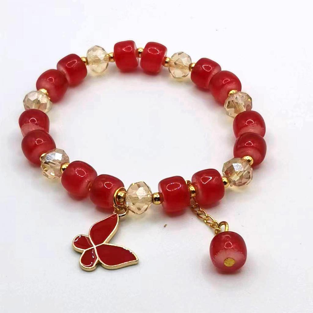 Elegant Crystal Butterfly Beaded Bracelet