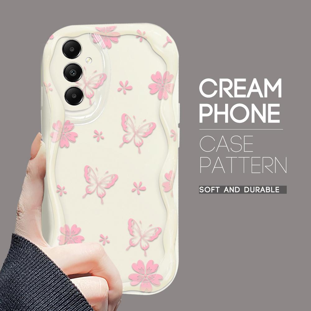 

Милый мультяшный узор, кремовая текстура, мягкий силиконовый чехол с волнистыми краями, чехол для телефона Samsung Samsung A14