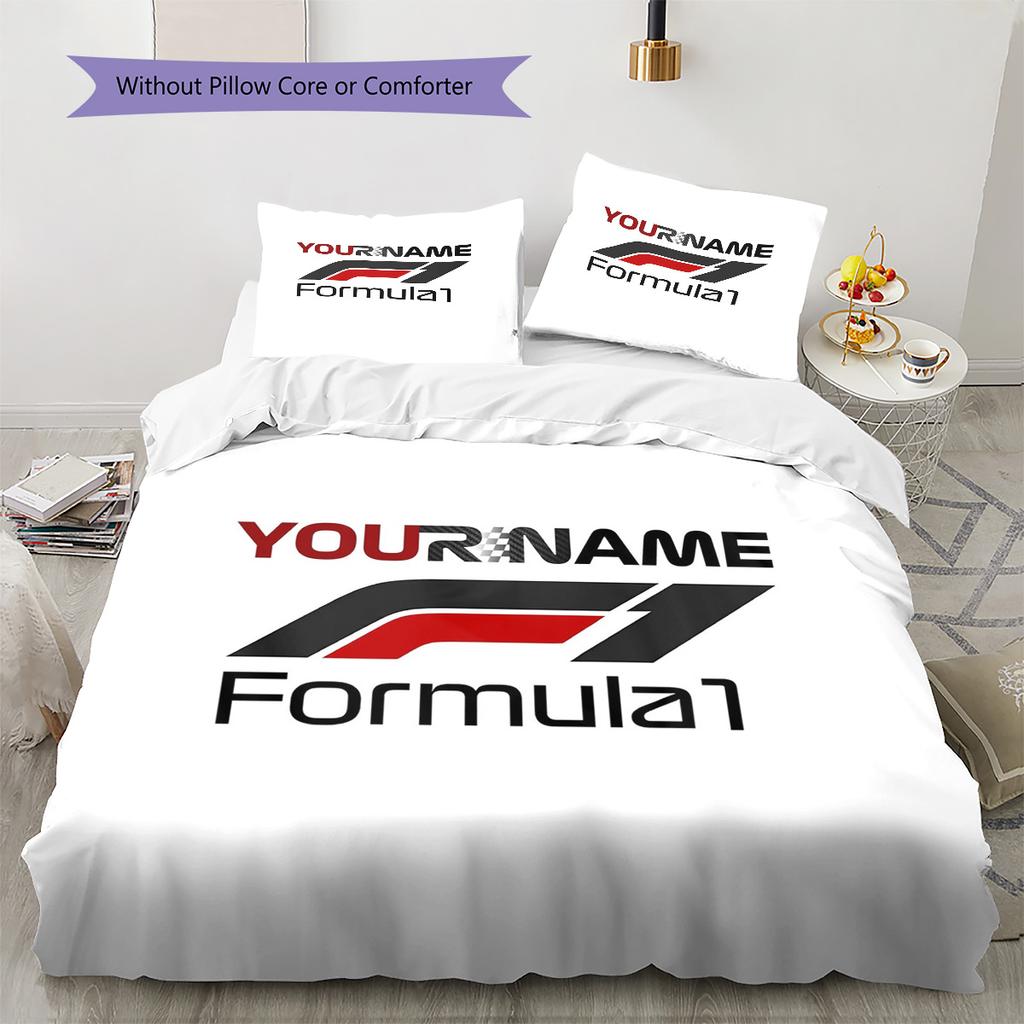 F1 Getriebe Individuelles Namensmuster Bettwäsche Steppdecke Set Bettbezug Kissenbezug Zuhause Geburtstagsgeschenk(1 Bettbezug + 2 Kissenbezüge, ohne Füllung)
