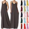 Elegant Women V-neck Long Beachwear Spaghetti Strap Cocktail Maxi Sundress
