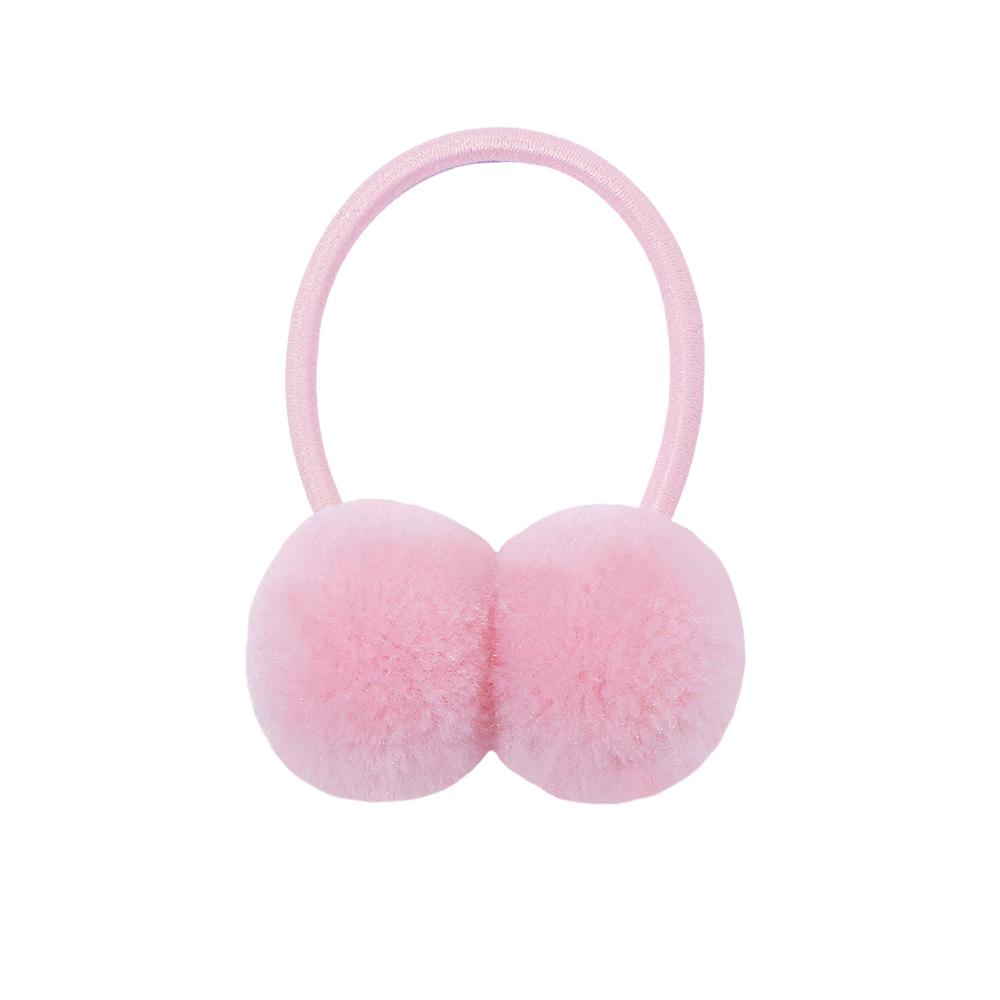 2/6/10Pcs Girls Scrunchies Double Plush Ball Hair Bands Set For Baby Kids Bobbles Elastic Hair Ropes Hair Accessories