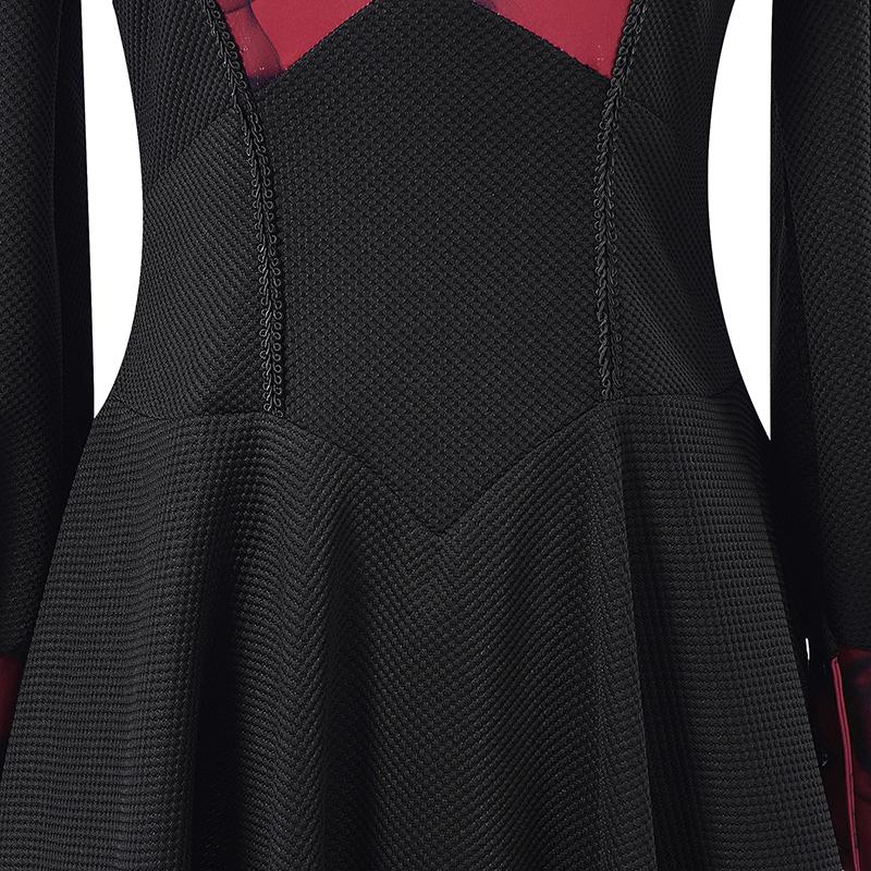 Nouă rochie gotică medievală în negru și roșu victorian stil vampir renascentist punk corset rochie victorian goth fustă bustieră cu șireturi