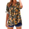 Women's Fashionable, Casual, Comfortable, Loose-Fitting Halloween Print Top