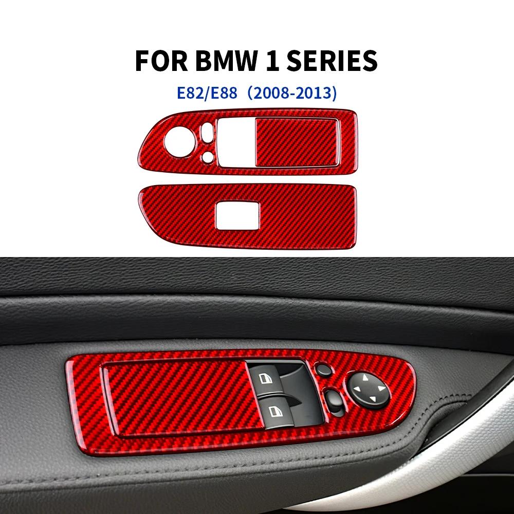 Für BMW 1er E81 E82 E87 E88 2008-2013 Echte Kohlefaser Aufkleber Auto Tür Elektrischer Fensterheber Schalter Rahmen Verkleidung Zubehör