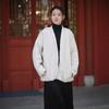 Retro Quilt Cotton Linen Jacket with Handmade Frog Buttons for Women
