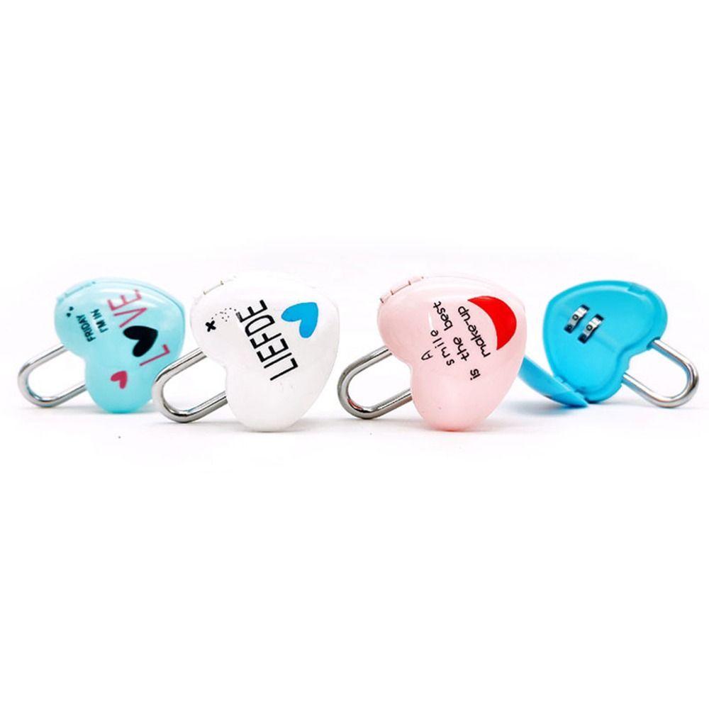 Luggage Travel Security Tool Number Password Combination Lock Digits Code Padlock Heart Shaped Lock