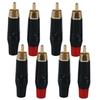2/4/8/10pcs RCA Male Banana Connector Plug Gold Plated RCA Audio Speaker Plug Soldering Jack Red+Black