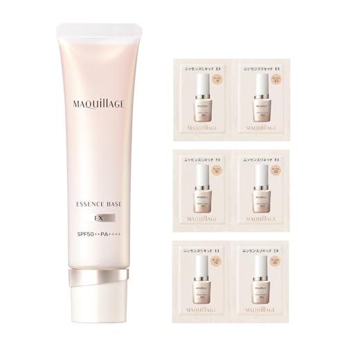 Maquillage Essence Base EX Pure Ivory 30g Base Makeup Set with Foundation Sample (SPF50+ PA++++) | Makeup Base & Serum | Creamy | White Floral & Citru