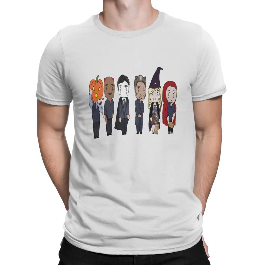 Vintage BAU Unit Criminal Minds Halloween T-Shirt Men Cotton T Shirts Criminal Minds Aaron Hotchner Short Gift Clothes