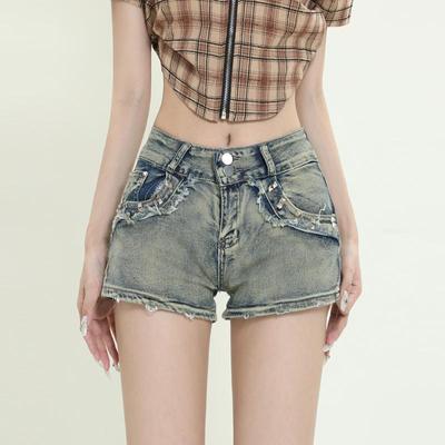 Y2k Tight Denim Shorts for Women Summer Slim Low Waist Sexy Hot Pants Elastic Reteo Short Jeans Fashion Streetwear Female