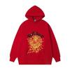Unisex Übergroßes Kapuzenpullover-Set Mit Spinnennetz-Folienaufdruck Warm Fleecegefüttert Lockerer Schnitt Streetwear Herren Damen
