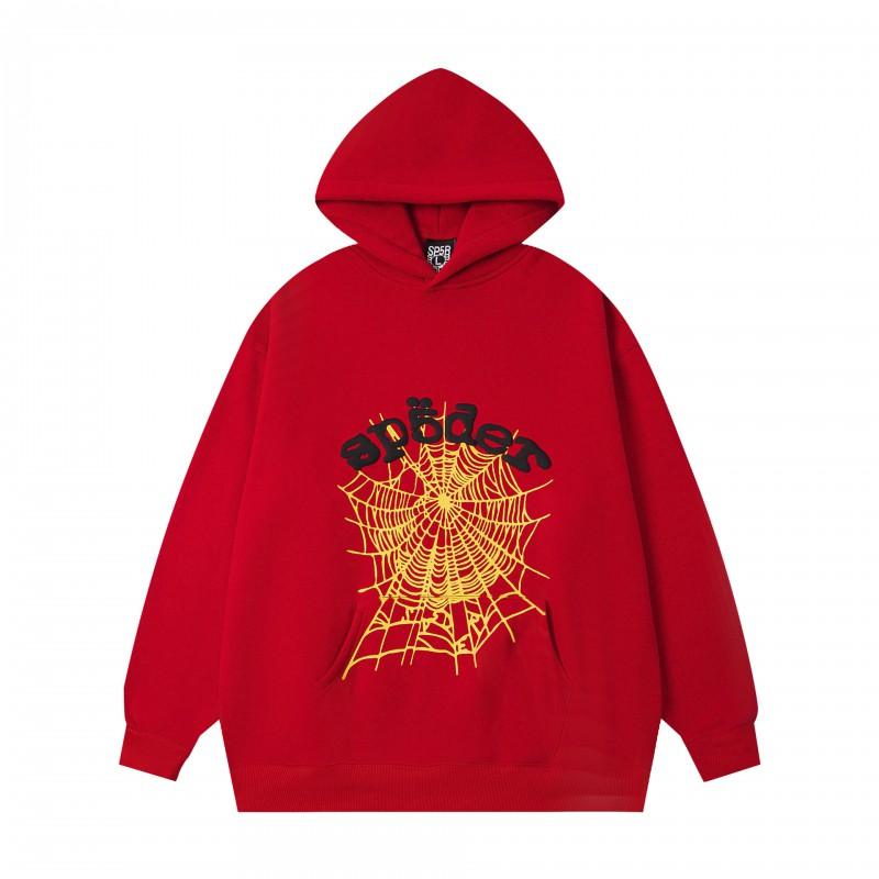 Unisex Übergroßes Kapuzenpullover-Set Mit Spinnennetz-Folienaufdruck Warm Fleecegefüttert Lockerer Schnitt Streetwear Herren Damen
