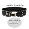 Unique PU Leather Wide Rivet Belt Heavy Duty Design Metal Alloy Belt Casual Fashion Vintage Style Punk Vintage Belt Photo Props