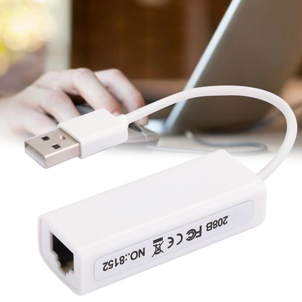 USB2.0 Ethernet Adapter RJ45 White ABS RTL8152B Chip Computer External Network Card