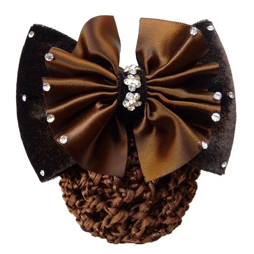 1Pcs Barrette Net Net Bun Hair Cover Bowknot Bun Crochet Net Durable Elastic Hairnet for Women
