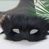 Cartoon Plush Cat Mask Long Furry Halloween Plush Mask Funny Masquerade Mask  Carnival Party