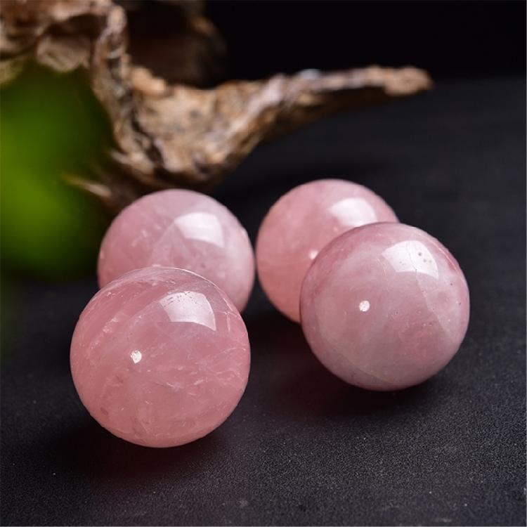 Delicate 4cm Rose Quartzs Crystal Sphere Small Crystal Ball for Bedroom Office Desktop Decors To Promote Tranquilities