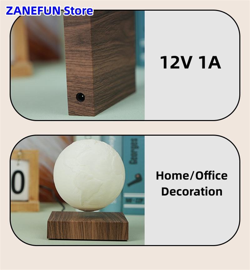 Magnetic Levitating 3D Printed Moon Lamp Globe Floating Moon Creative Office Bedroom Home Decoration Unique Christmas Gifts