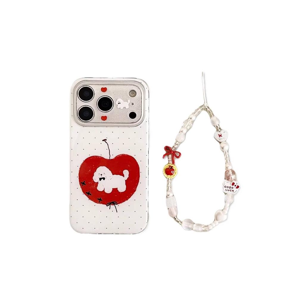 Playful Cartoon Red Apple Dog iPhone Case for 7 Pro Max/6 Pro