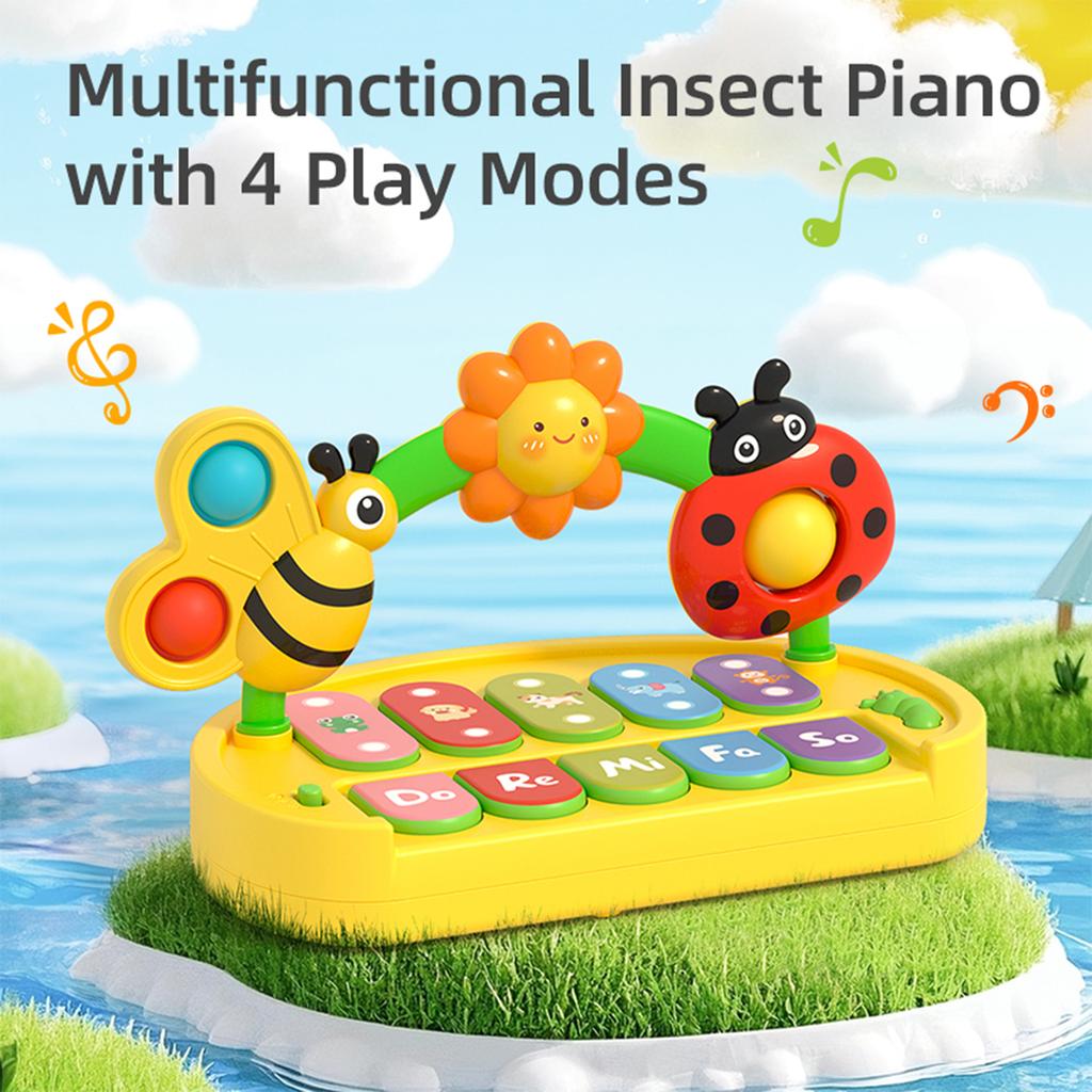 Baby Colorful Insect Musical Instrument - Baby Early Education Smart Electronic Piano Toy for Boys and Girls