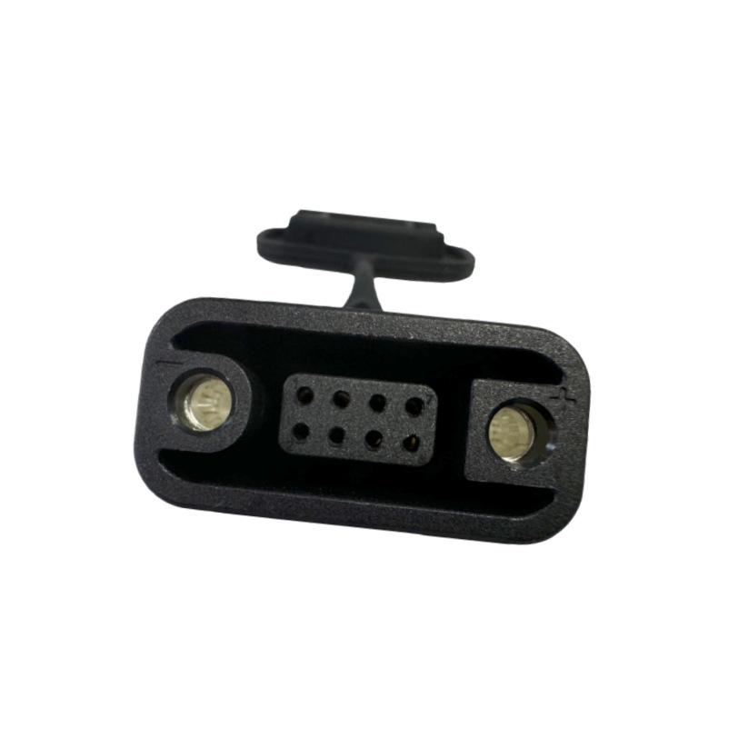 DC Hybrid 2+8P Board-Mount Female Connector, Power+Signal, PCB Solder, Black Multicore Socket